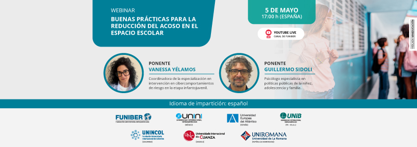 UNINCOL organiza el webinar «Buenas prácticas para la reducción del acoso en el espacio escolar»